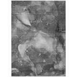 8' X 10' Gray Abstract Washable Non Skid Indoor Outdoor Area Rug