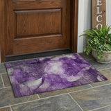 2' X 3' Purple Abstract Washable Non Skid Indoor Outdoor Area Rug