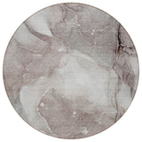 8' Round Taupe Round Abstract Washable Non Skid Indoor Outdoor Area Rug