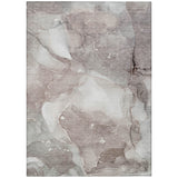 8' X 10' Taupe Abstract Washable Non Skid Indoor Outdoor Area Rug