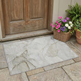 2' X 3' Beige and Ivory Abstract Washable Indoor Outdoor Area Rug