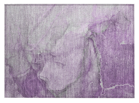 2' X 3' Lilac Abstract Washable Non Skid Indoor Outdoor Area Rug
