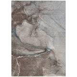 8' X 10' Taupe Abstract Washable Non Skid Indoor Outdoor Area Rug