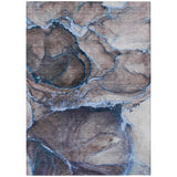 8' X 10' Navy Blue Abstract Washable Indoor Outdoor Area Rug
