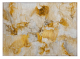 2' X 3' Orange and Ivory Abstract Washable Indoor Outdoor Area Rug