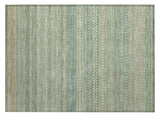 2' X 3' Artichoke Green Striped Washable Non Skid Indoor Outdoor Area Rug