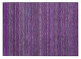 2' X 3' Eggplant Striped Washable Non Skid Indoor Outdoor Area Rug