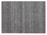 2' X 3' Gray Striped Washable Non Skid Indoor Outdoor Area Rug