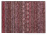 2' X 3' Merlot Striped Washable Non Skid Indoor Outdoor Area Rug