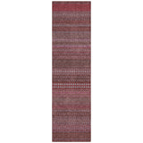 2' X 8' Merlot Striped Washable Indoor Outdoor Runner Rug