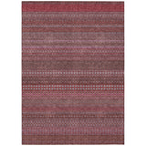5' X 8' Merlot Striped Washable Non Skid Indoor Outdoor Area Rug