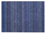 2' X 3' Navy Blue Striped Washable Non Skid Indoor Outdoor Area Rug