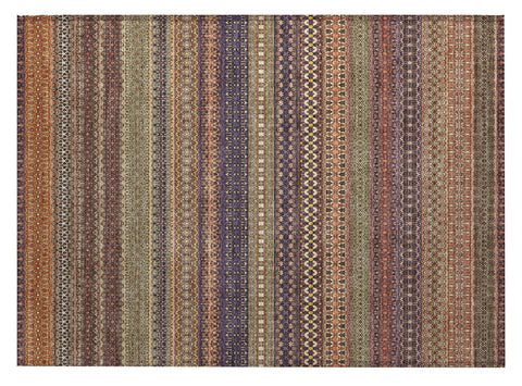 2' X 3' Orange Striped Washable Non Skid Indoor Outdoor Area Rug