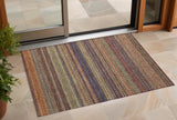 3' X 5' Orange Striped Washable Non Skid Indoor Outdoor Area Rug