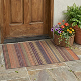 3' X 5' Orange Striped Washable Non Skid Indoor Outdoor Area Rug
