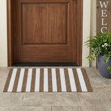 3' X 5' Chocolate Striped Washable Non Skid Indoor Outdoor Area Rug