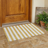 2' X 3' Gold Striped Washable Non Skid Indoor Outdoor Area Rug