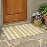 3' X 5' Gold Striped Washable Non Skid Indoor Outdoor Area Rug