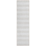 2' X 8' Ivory Striped Washable Indoor Outdoor Runner Rug