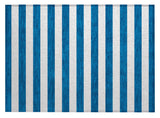 2' X 3' Navy Blue Striped Washable Non Skid Indoor Outdoor Area Rug
