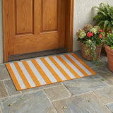 3' X 5' Orange and White Striped Washable Non Skid Indoor Outdoor Area Rug