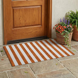 2' X 3' Orange Striped Washable Non Skid Indoor Outdoor Area Rug