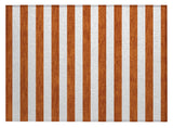 2' X 3' Orange Striped Washable Non Skid Indoor Outdoor Area Rug