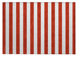 2' X 3' Red and White Striped Washable Non Skid Indoor Outdoor Area Rug