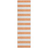 2' X 8' Salmon Striped Washable Indoor Outdoor Runner Rug