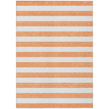 3' X 5' Salmon Striped Washable Non Skid Indoor Outdoor Area Rug