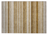 2' X 3' Chocolate Striped Washable Non Skid Indoor Outdoor Area Rug