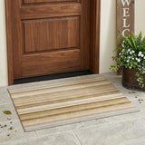 3' X 5' Chocolate Striped Washable Non Skid Indoor Outdoor Area Rug