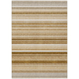 3' X 5' Chocolate Striped Washable Non Skid Indoor Outdoor Area Rug