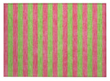 2' X 3' Green and Red Striped Washable Non Skid Indoor Outdoor Area Rug