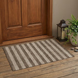 2' X 3' Coffee Striped Washable Non Skid Indoor Outdoor Area Rug