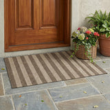 3' X 5' Coffee Striped Washable Non Skid Indoor Outdoor Area Rug