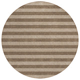 8' Round Coffee Round Striped Washable Non Skid Indoor Outdoor Area Rug