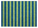 2' X 3' Navy Blue Striped Washable Non Skid Indoor Outdoor Area Rug