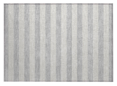 2' X 3' Gray and Ivory Striped Washable Non Skid Indoor Outdoor Area Rug