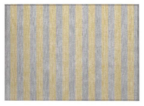 2' X 3' Silver Striped Washable Non Skid Indoor Outdoor Area Rug