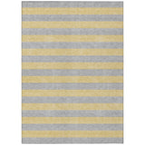 5' X 8' Silver Striped Washable Non Skid Indoor Outdoor Area Rug