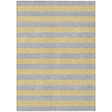 8' X 10' Silver Striped Washable Non Skid Indoor Outdoor Area Rug