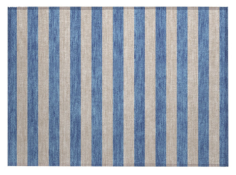 2' X 3' Tan Striped Washable Non Skid Indoor Outdoor Area Rug