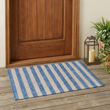 2' X 3' Tan Striped Washable Non Skid Indoor Outdoor Area Rug