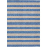 3' X 5' Tan Striped Washable Non Skid Indoor Outdoor Area Rug