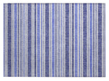 2' X 3' Blue Striped Washable Non Skid Indoor Outdoor Area Rug