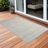 2' X 3' Ivory Striped Washable Non Skid Indoor Outdoor Area Rug