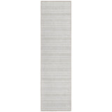 2' X 8' Ivory Striped Washable Indoor Outdoor Runner Rug