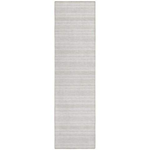 2' X 8' Ivory Striped Washable Indoor Outdoor Runner Rug