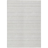 8' X 10' Ivory Striped Washable Indoor Outdoor Area Rug
